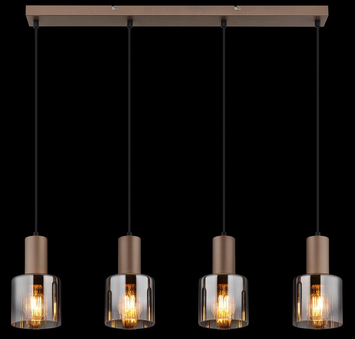 Hängeleuchte 54318-4h Walton - Chromfarben/Klar, Design, Glas/Kunststoff (78/12/150cm) - Globo
