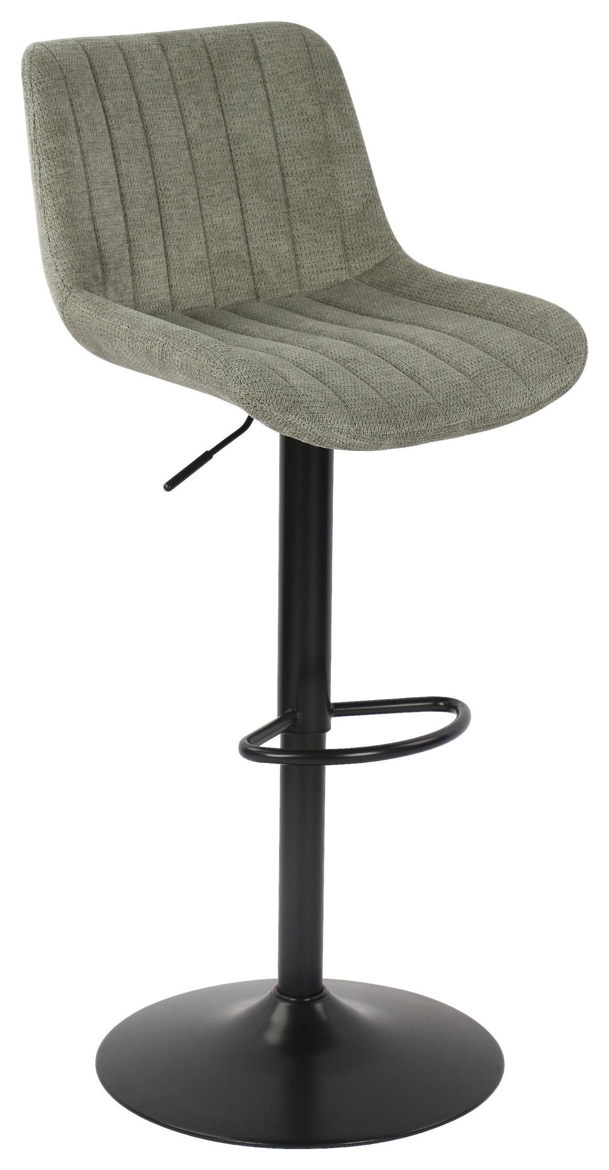 Barhocker Lovis Grün/Schwarz - Schwarz/Grün, MODERN, Textil/Metall (46/89.5-111.5/52cm) - Mömax