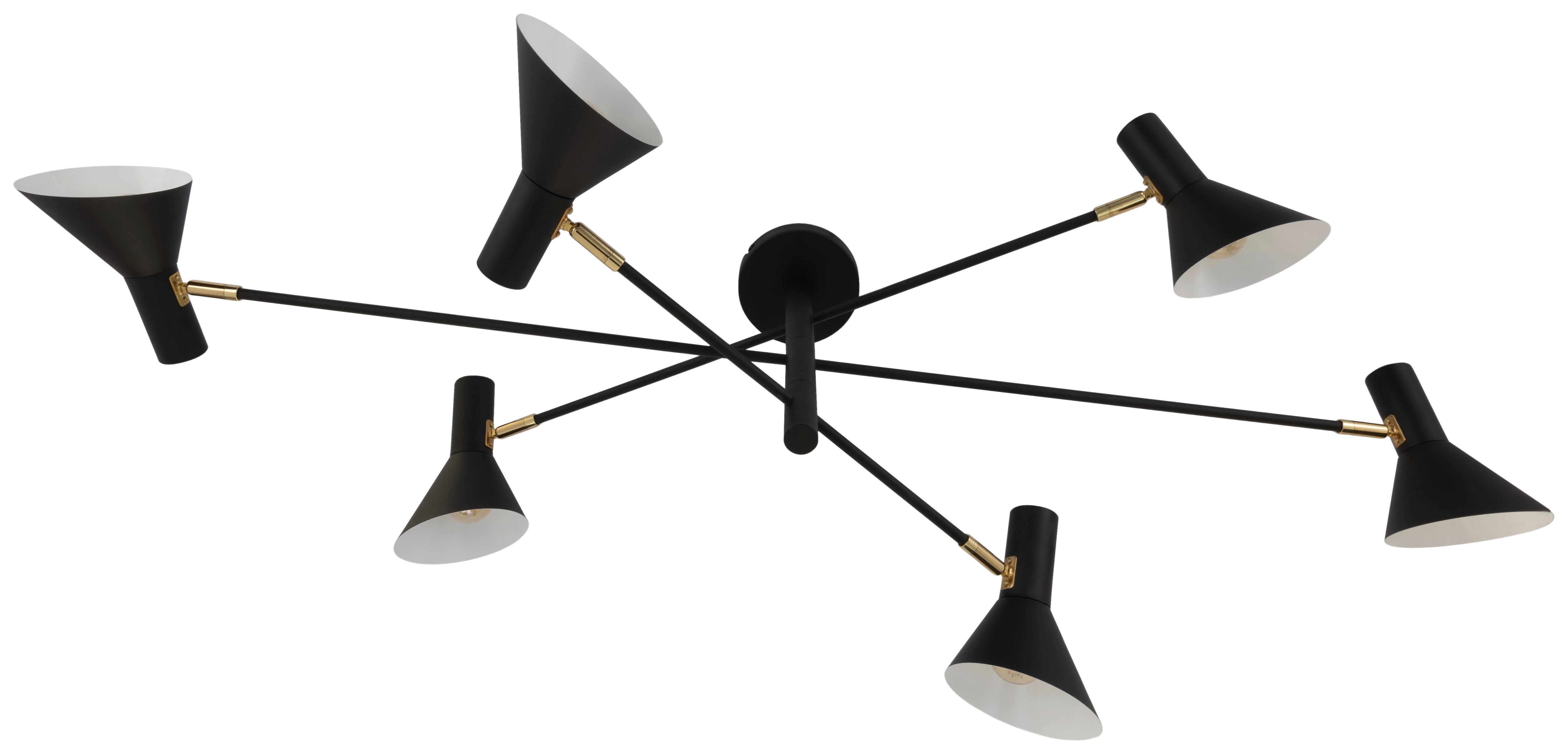 Deckenleuchte Sinn Schwarz max. 25 Watt - Schwarz, KONVENTIONELL, Metall (123/83/40.5cm)