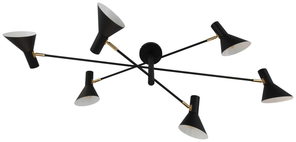 Deckenleuchte Sinn Schwarz max. 25 Watt - Schwarz, KONVENTIONELL, Metall (123/83/40.5cm)