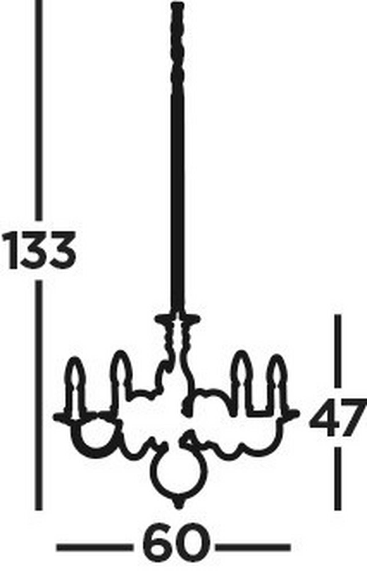 Függőlámpa Greythorne 5lt 2265-5gy - szürke, Trend, fém (60/47cm)