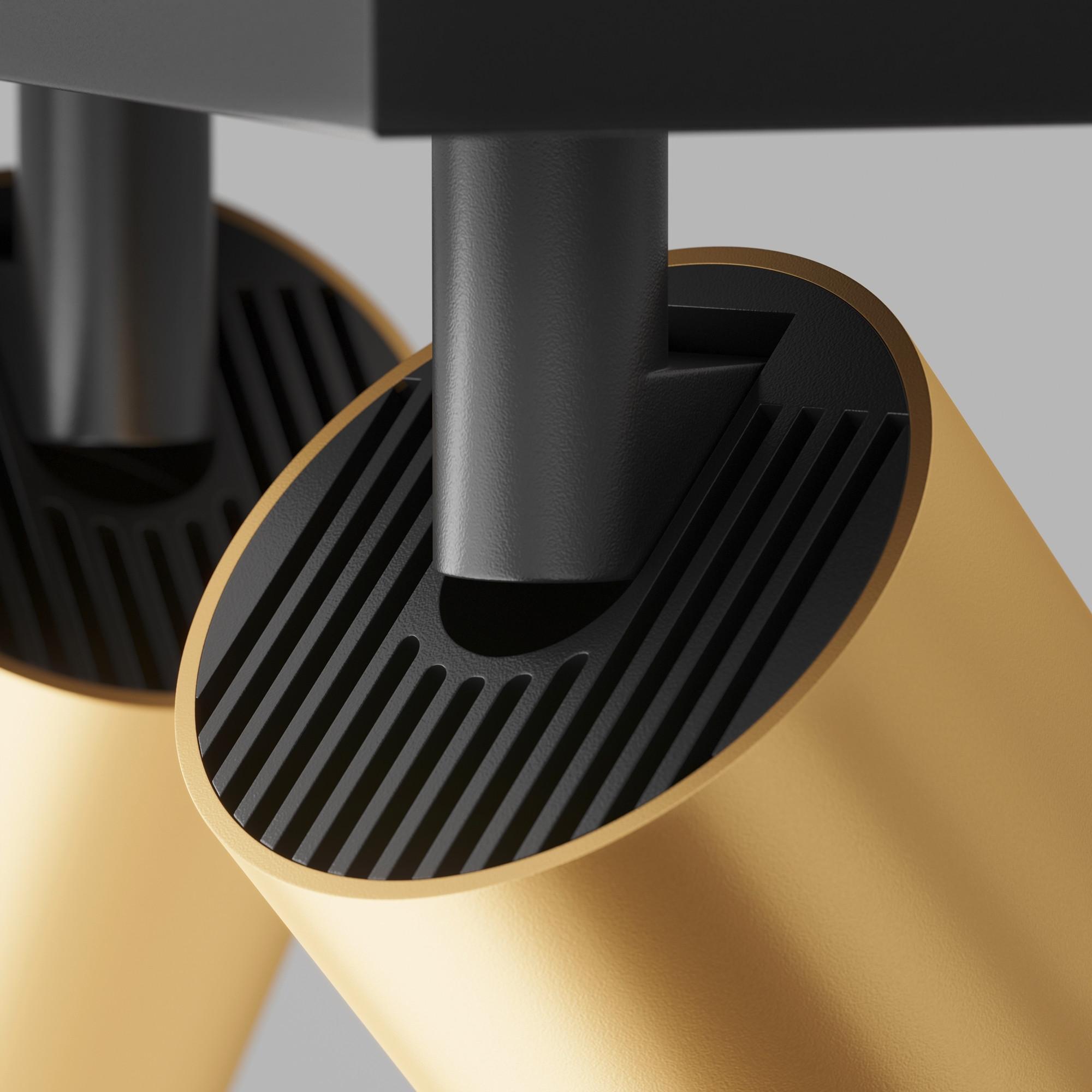 STRAHLER FOCUS S - Goldfarben/Schwarz, Trend, Metall (6/34,4/12cm) - MAYTONI