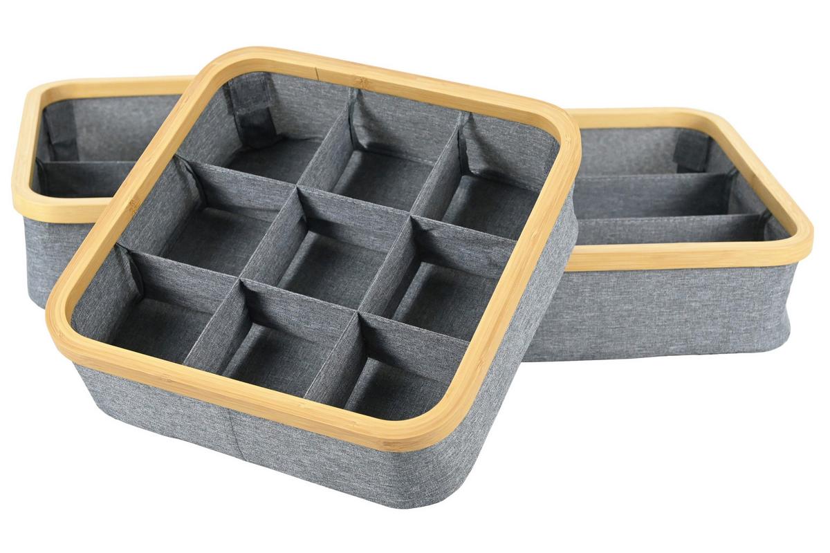 Škatla Za Shranjevanje Simply Storage -Ext- - siva, Moderno, karton/tekstil (30/30/9cm) - Premium Living