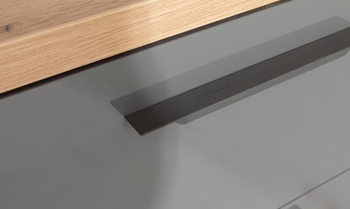 Komoda Sposami - siva visoki sjaj/hrast artisan, Moderno, metal/pločasti materijal (136,2/82,6/44,4cm) - Premium Living