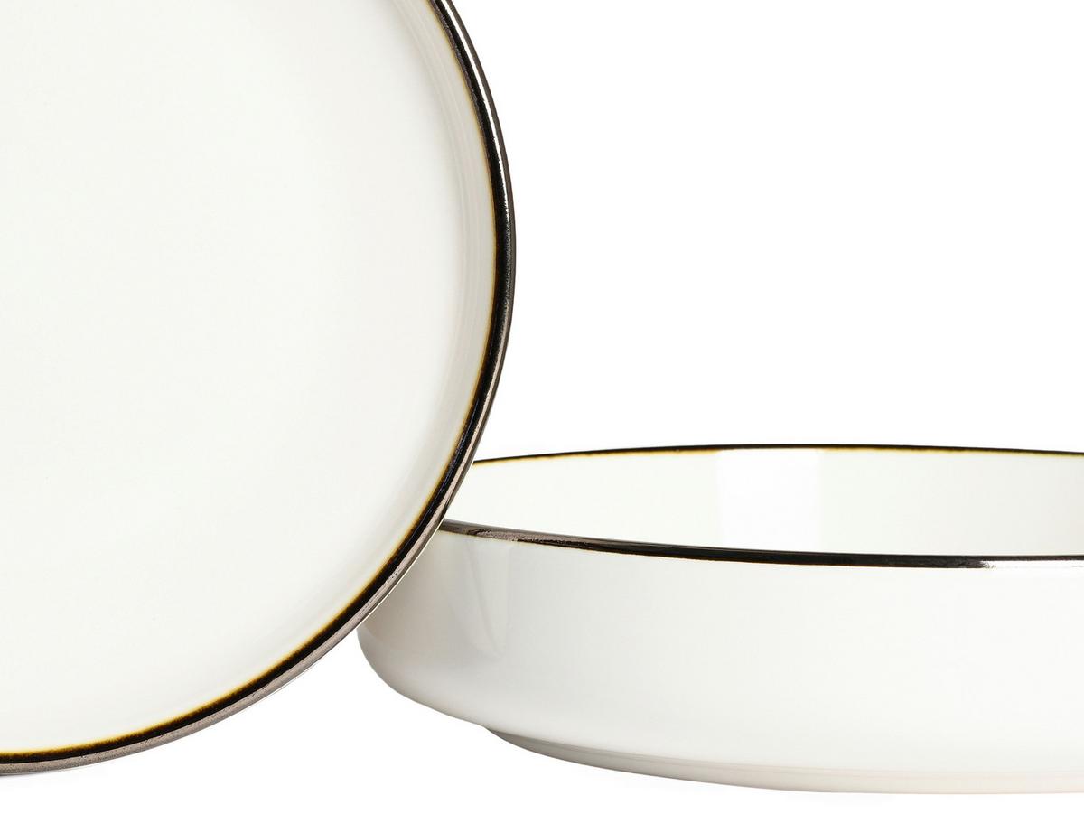 Kombiservice 24790 Nordic Festive Creme - Goldfarben/Creme, Basics, Keramik - Creatable
