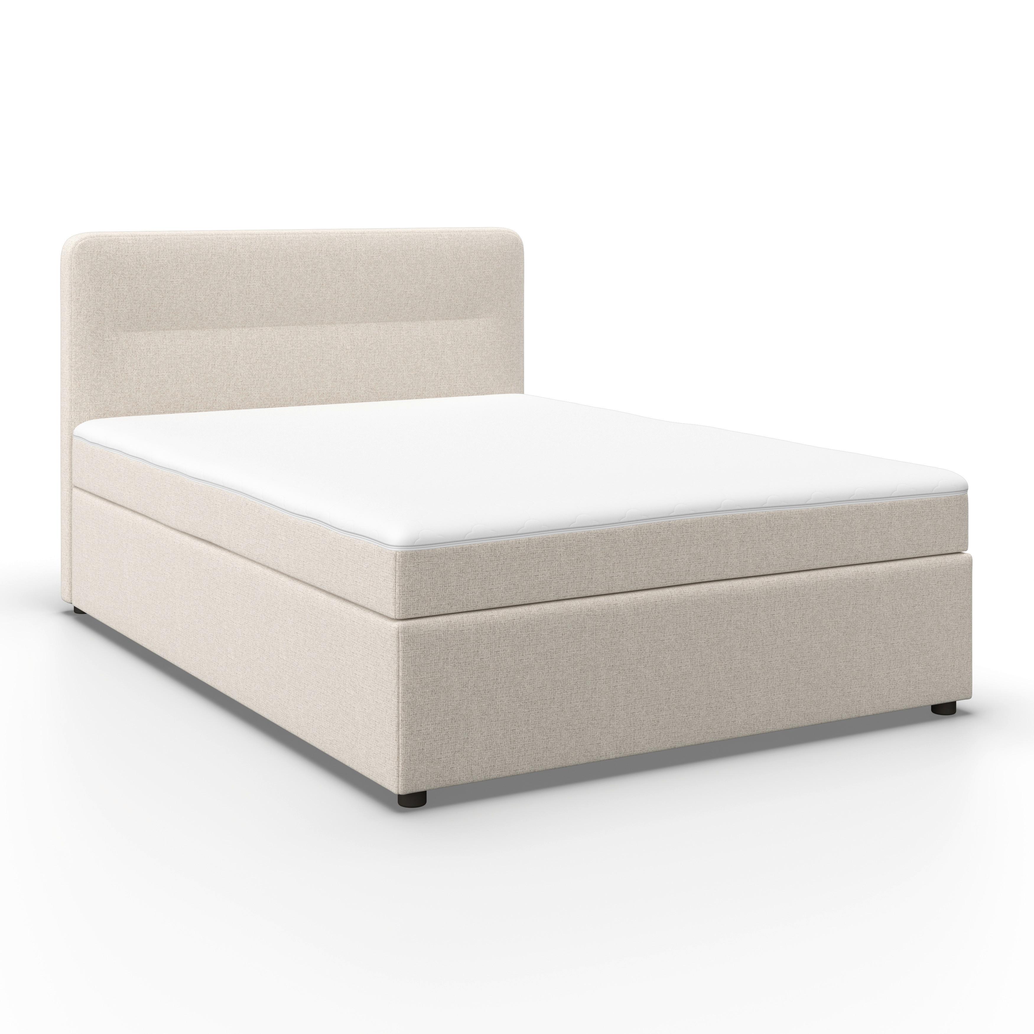 Boxbett Marco ca. 140x200 cm Creme - Creme/Schwarz, MODERN, Holz/Kunststoff (140/200cm) - Bessagi Home