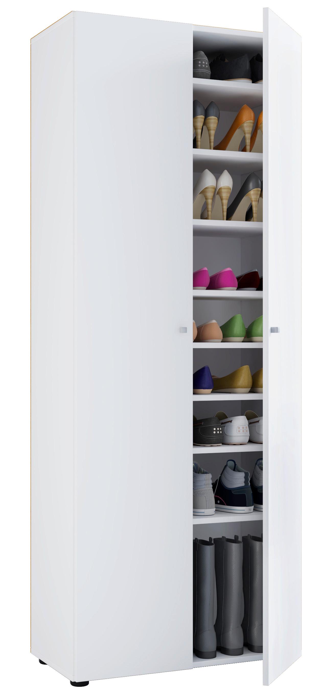 SCHUHSCHRANK VANDOL I 9 DT - Weiss/Schwarz, Design, Holzwerkstoff/Kunststoff (71/180/39cm) - MID.YOU