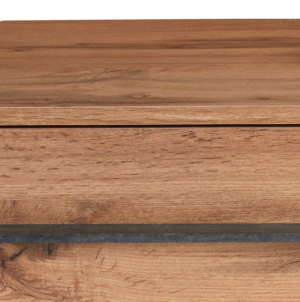 Garderobna Klop Venedig, Hrast Wotan - črna/barve hrasta, Moderno, umetna masa/leseni material (90/45/38cm) - Mömax