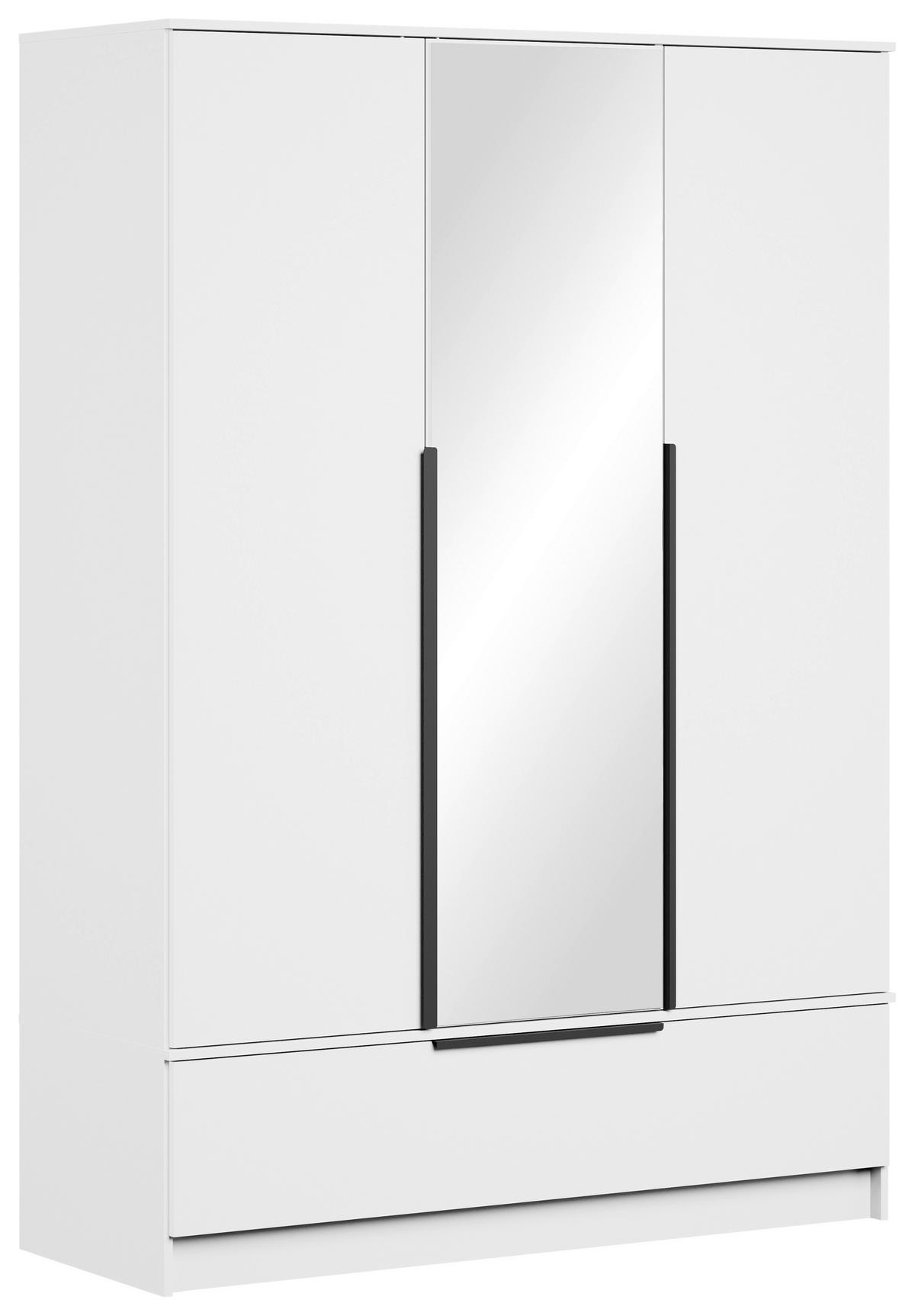 Omara Za Oblačila Spirit, Bela - črna/bela, Konvencionalno, kovina/leseni material (134,5/192,9/51cm) - P & B