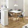 STOL ROCKSI - bokfärgad/grå, Modern, trä/textil (43/82,5/43cm) - Bessagi Home