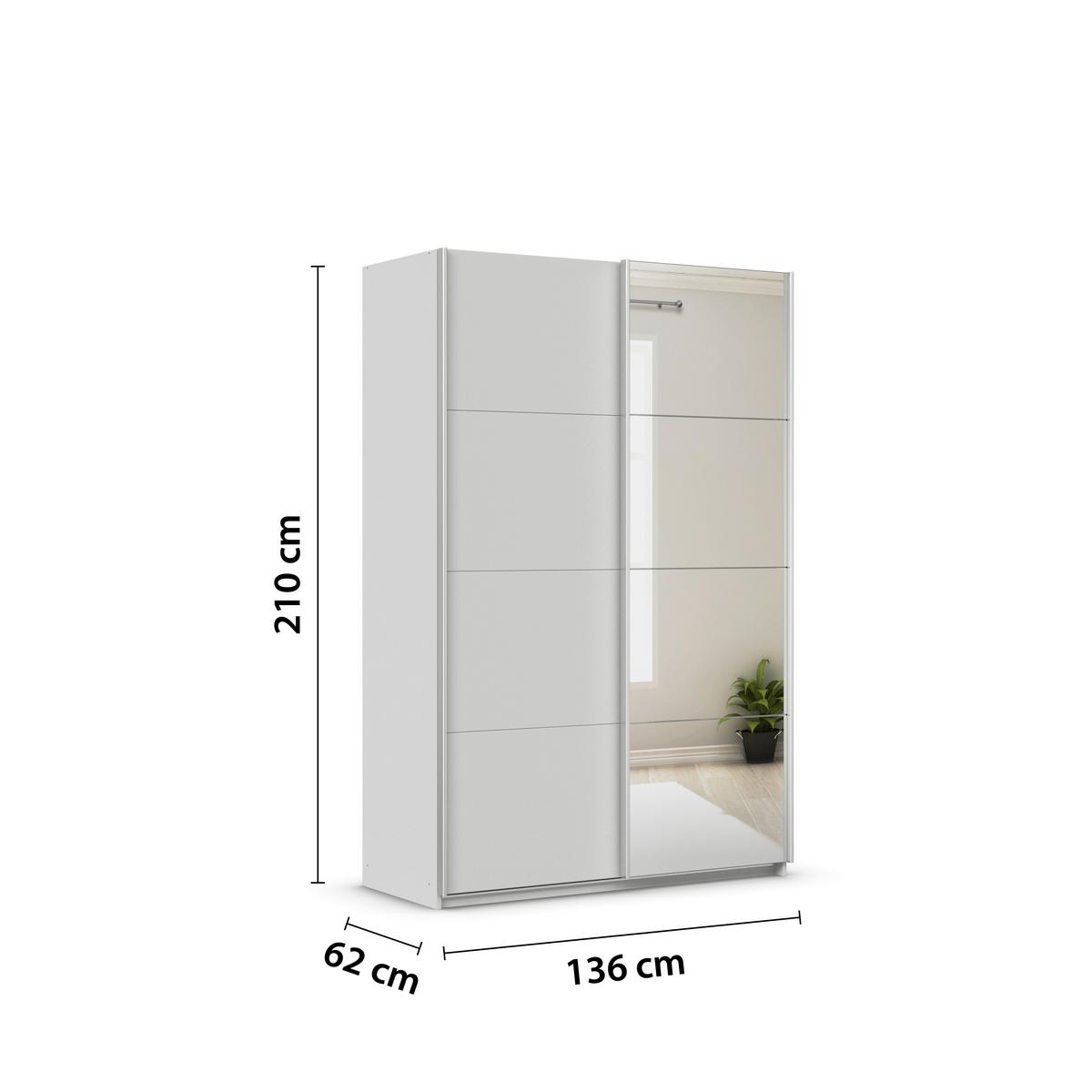 DULAP USI CULISANTE FELDKIRCH - argintiu/gri deschis, Modern, material pe bază de lemn (136/210/62cm)