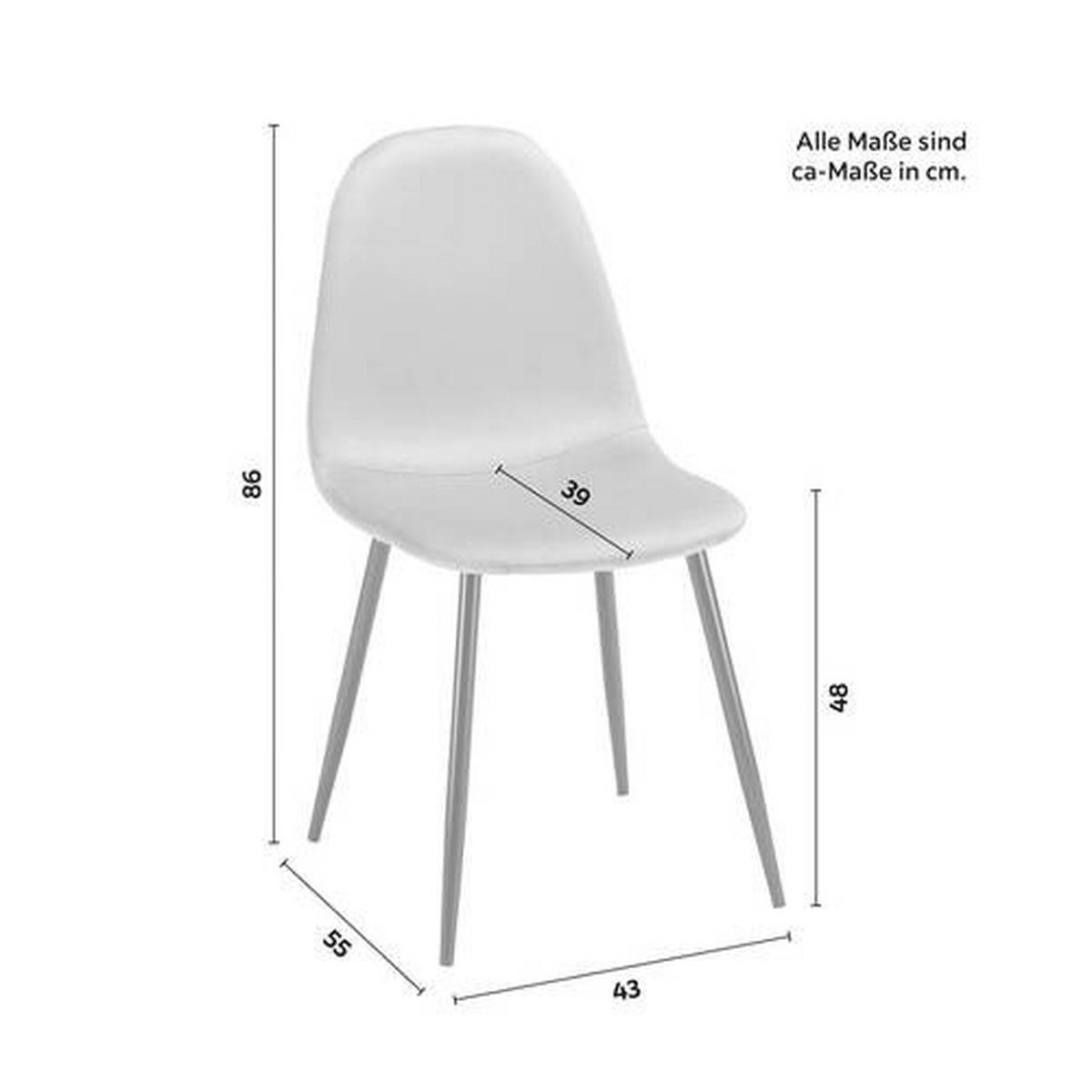Stuhl Lio Grau Samt Gepolstert - Schwarz/Grau, MODERN, Holz/Textil (43/86/55cm) - Bessagi Home