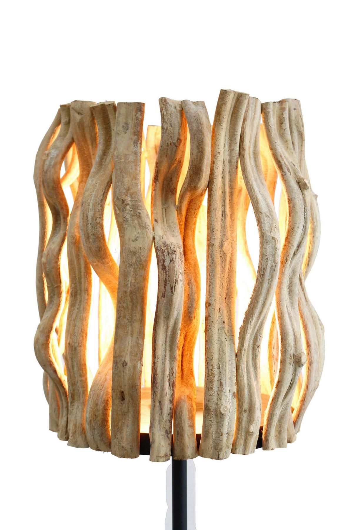 Stoječa Svetilka Driftwood - črna/naravne barve, Design, kovina/les (33/140/33cm) - P & B