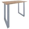 Bartisch XONA Silber/ Honigeiche ca.140x102x80cm - Honigeiche/Silberfarben, KONVENTIONELL, Holzwerkstoff/Metall (140/80/102cm)