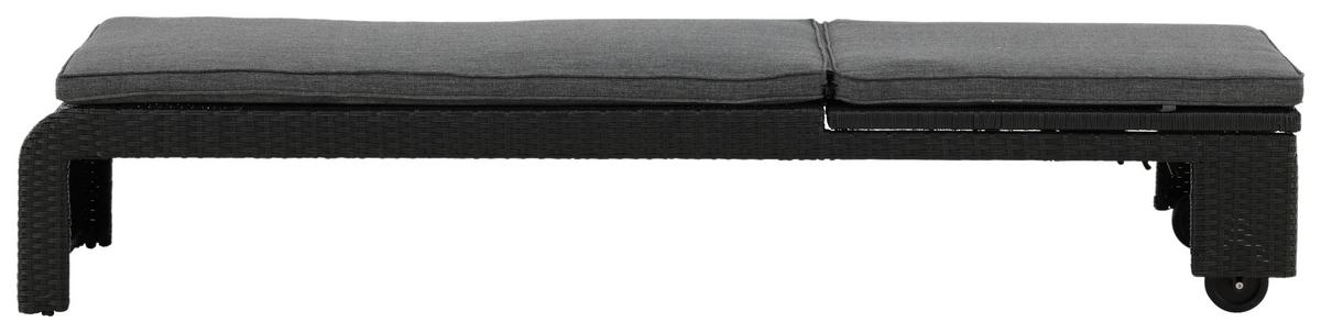 Sonnenliege London ca. 60x32x196 cm Schwarz - Schwarz, KONVENTIONELL, Kunststoff (60/32/196cm) - Gardenson