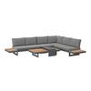 LOUNGEGARNITUUR SABRINA - Natuurlijke kleuren/Donkergrijs, Modern, Kunststof/Textiel (323/79/253cm) - Bessagi Garden