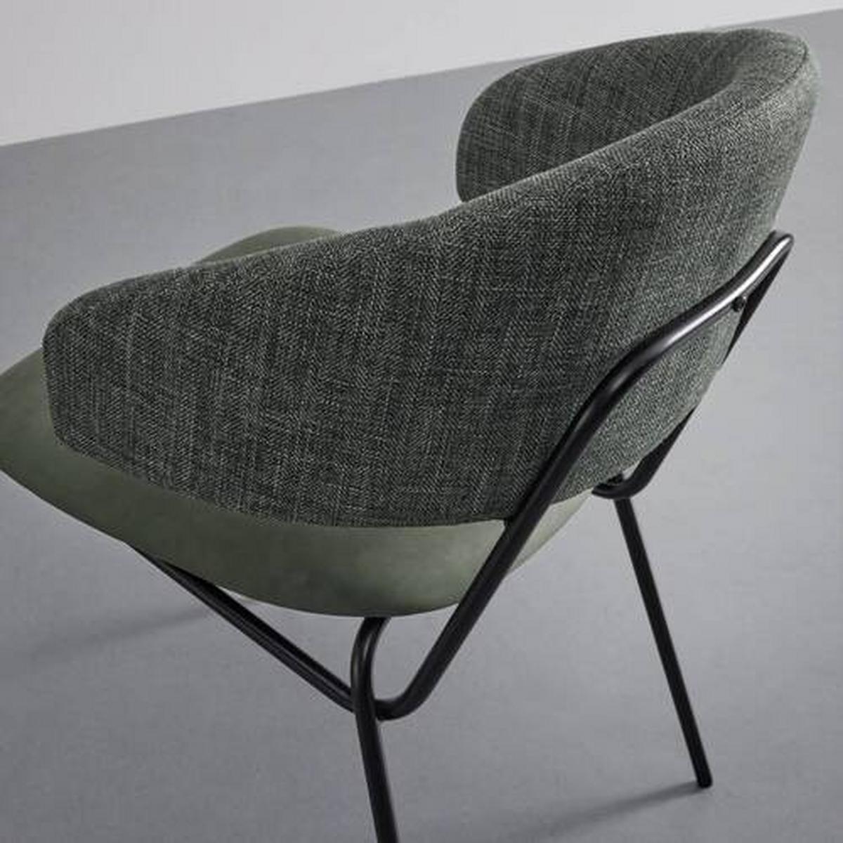 KRZESŁO ELLA - zielony/czarny, Modern, metal/drewno (53/79/61cm) - Bessagi Home