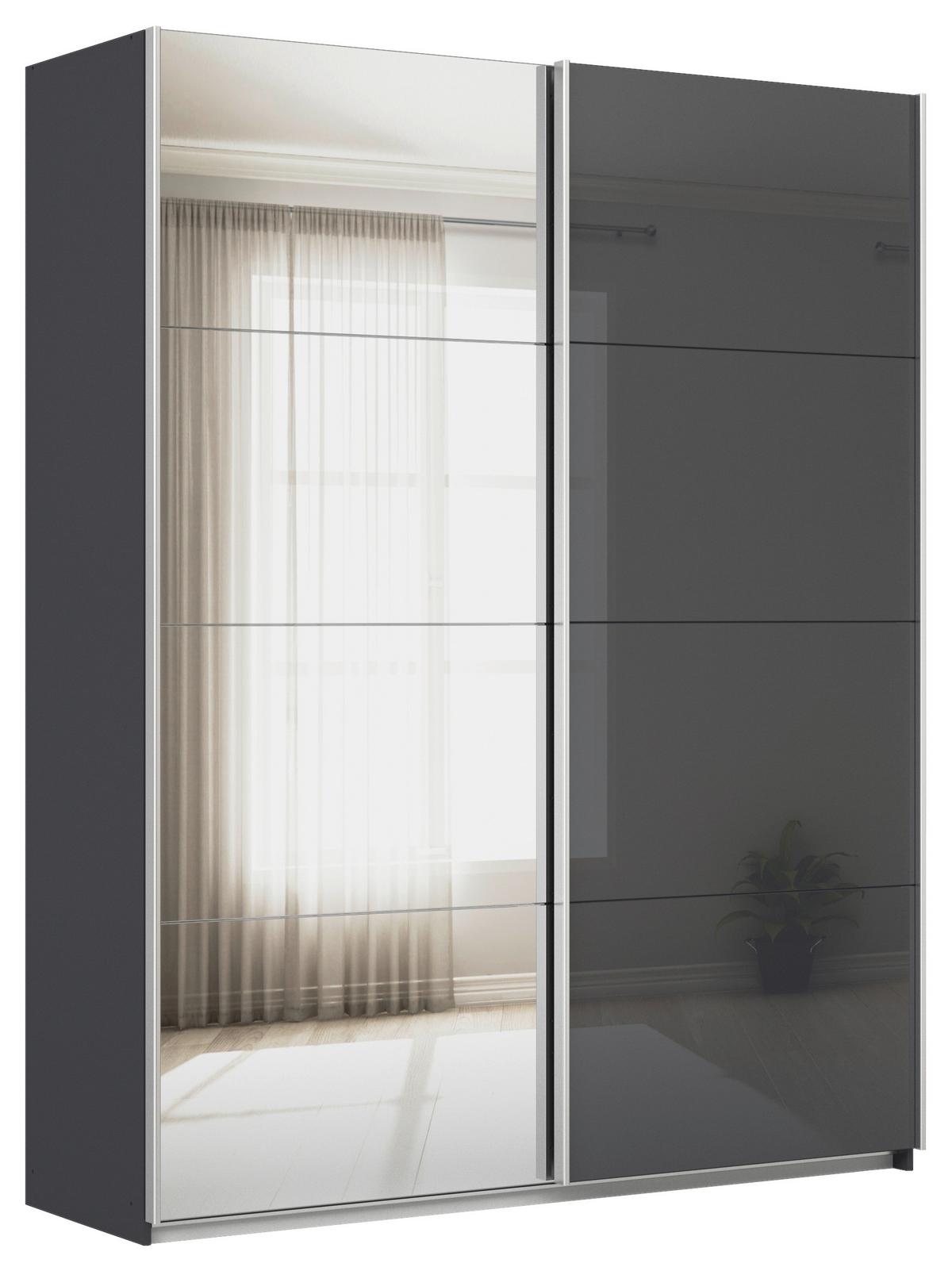 DULAP USI CULISANTE FELDKIRCH - argintiu/antracit, Modern, sticlă/material pe bază de lemn (181/229/62cm)