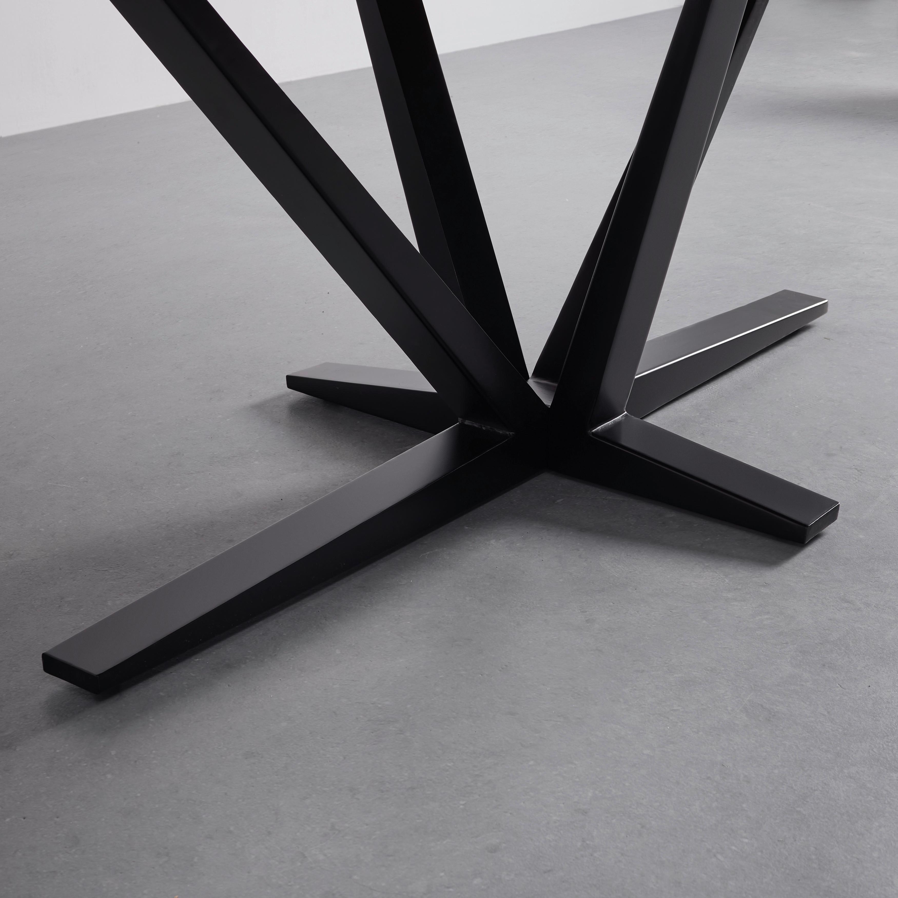 MATBORD VECTOR - svart/akaciefärgad, Modern, metall/trä (180/76/90cm) - Mömax