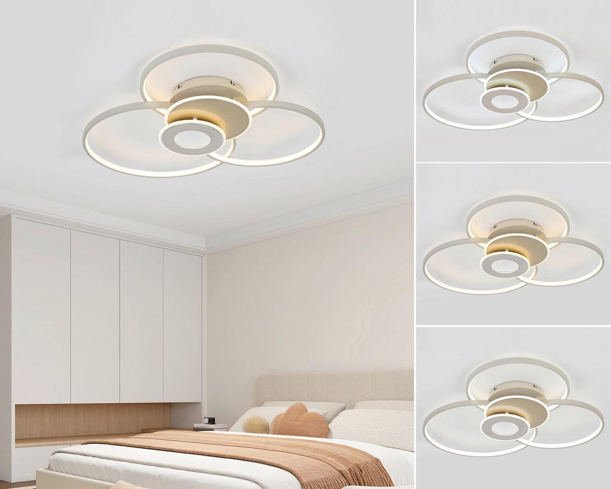 LED-Deckenleuchte Sehr Champagnerfarben max. 40 Watt - Sandfarben/Champagner, MODERN, Kunststoff/Metall (74/77/11cm) - Mömax