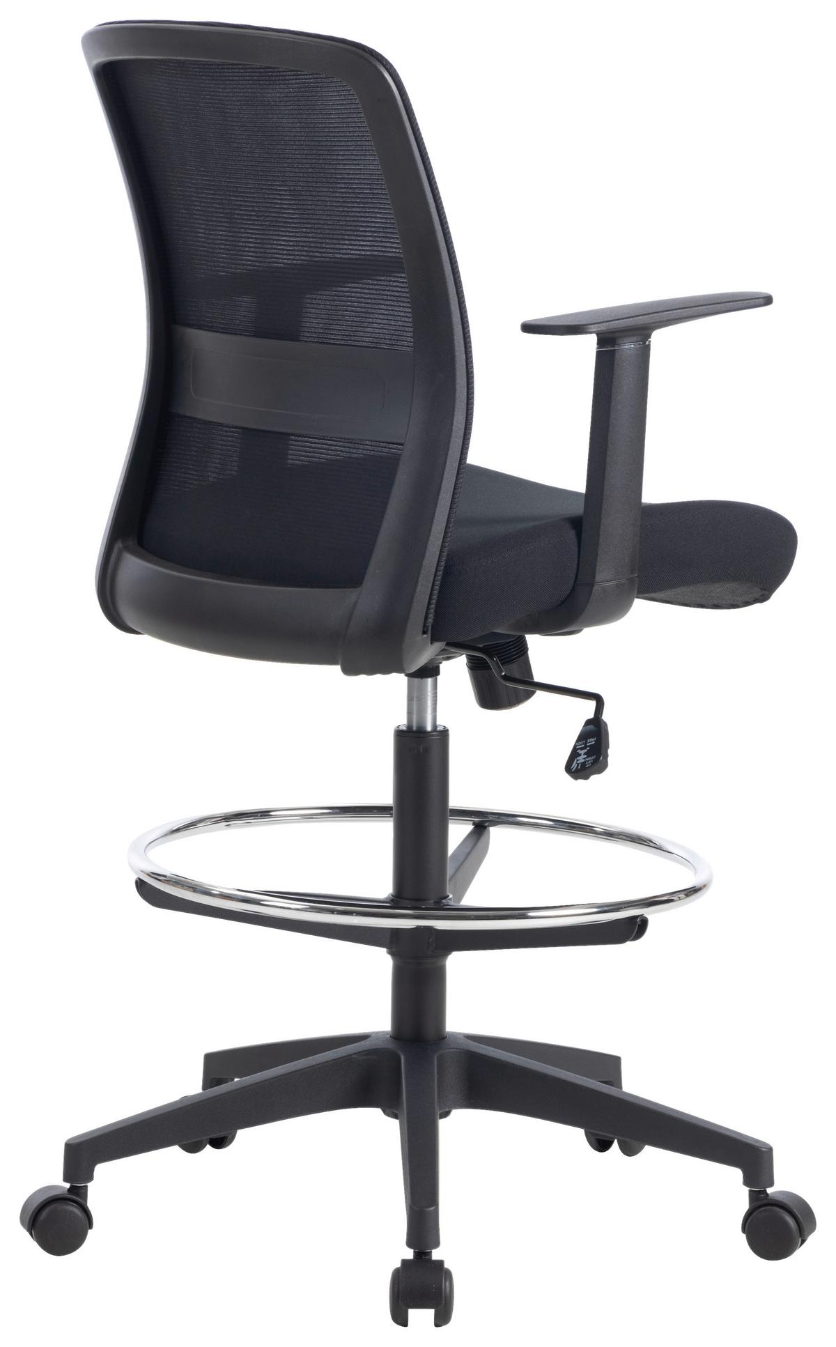 Drehstuhl Mirja Schwarz ca. 60x106-120x57cm - Schwarz, Design, Kunststoff/Textil (60/106-120/57cm) - Mömax