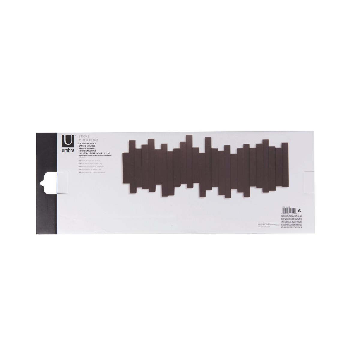 WIESZAK ŚCIENNY 318211-213 - brązowy, Basics, tworzywo sztuczne (49/18/3cm) - Umbra