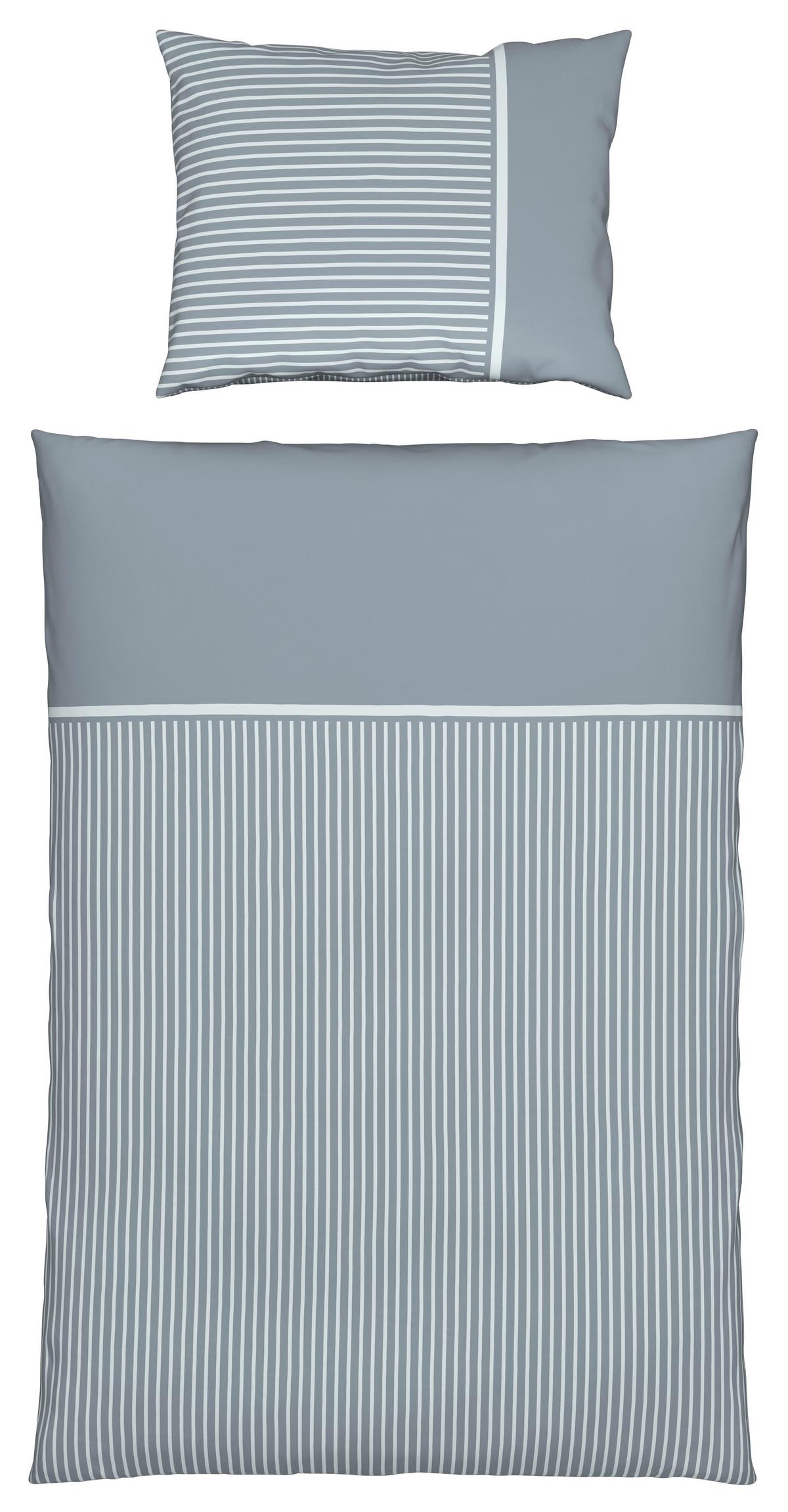 Bettwäsche Johannes XL Graublau ca. 140x220cm - Graublau, KONVENTIONELL, Textil (140/220cm) - Mömax