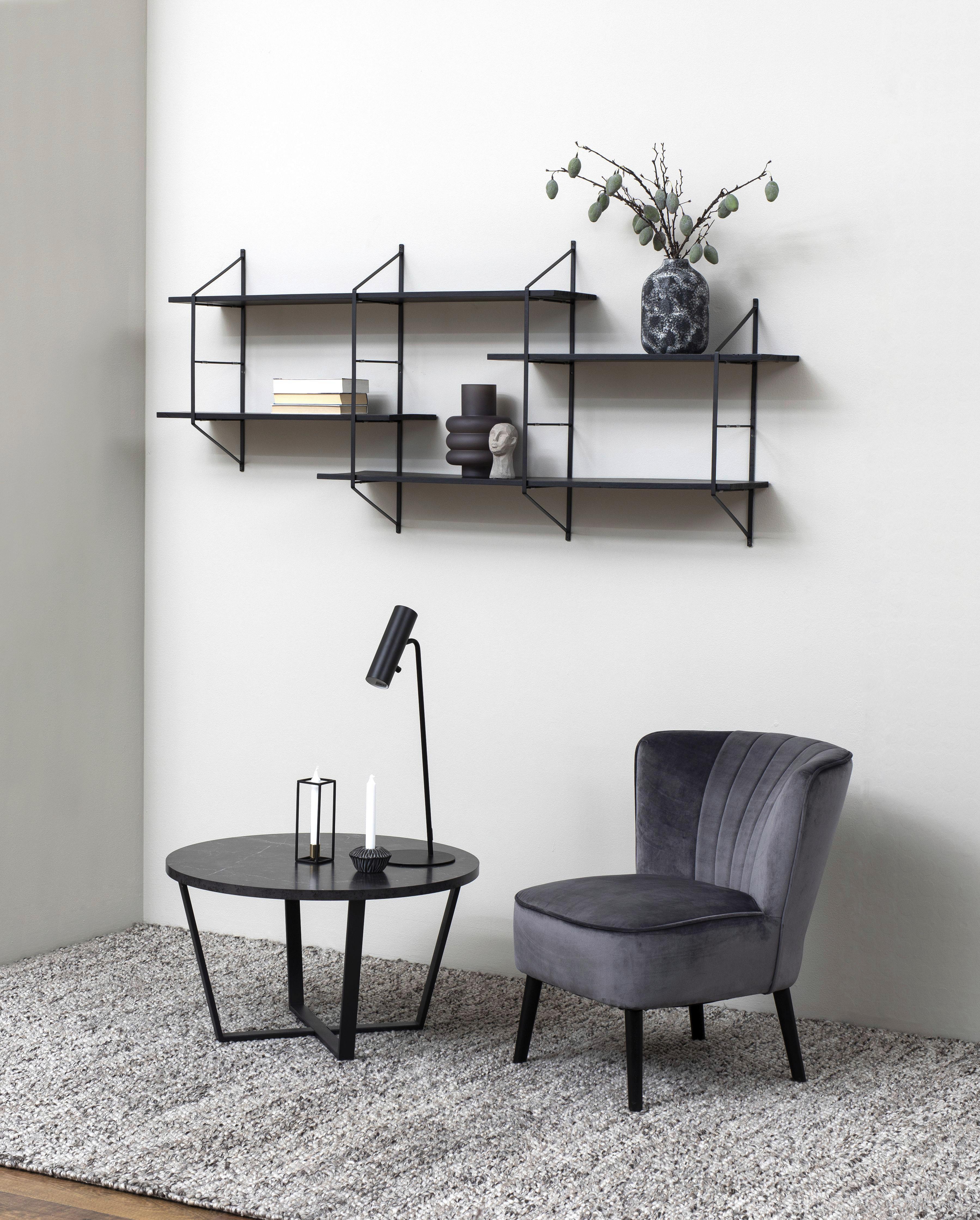 STOLIK KAWOWY AMBLE - czarny, Design, materiał drewnopochodny/metal (77/77/44cm) - Carryhome