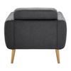 RELAXFÅTÖLJ PIA - mörkgrå/naturfärgad, Modern, trä/textil (86/76/75cm) - Bessagi Home
