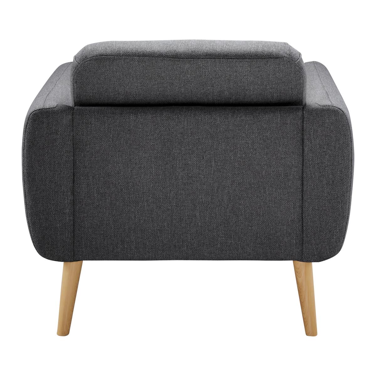 Sessel Pia Dunkelgrau Webstoff - Dunkelgrau/Naturfarben, MODERN, Holz/Textil (86/76/75cm) - Bessagi Home