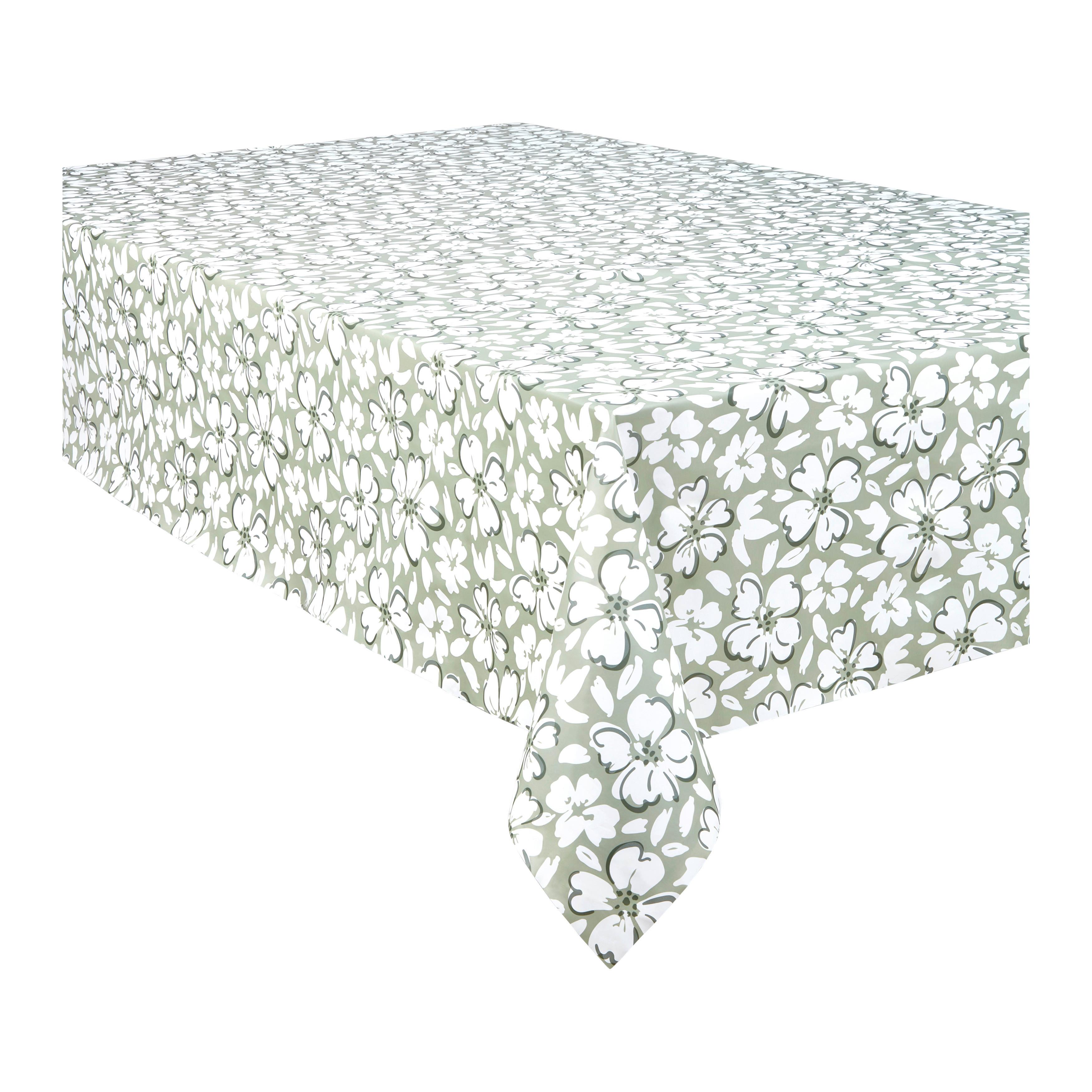 Tischdecke Petra Salbeigrün/Weiss ca. 140x240cm - Weiss/Salbeigrün, Konventionell, Textil (140/240cm) - Modern Living