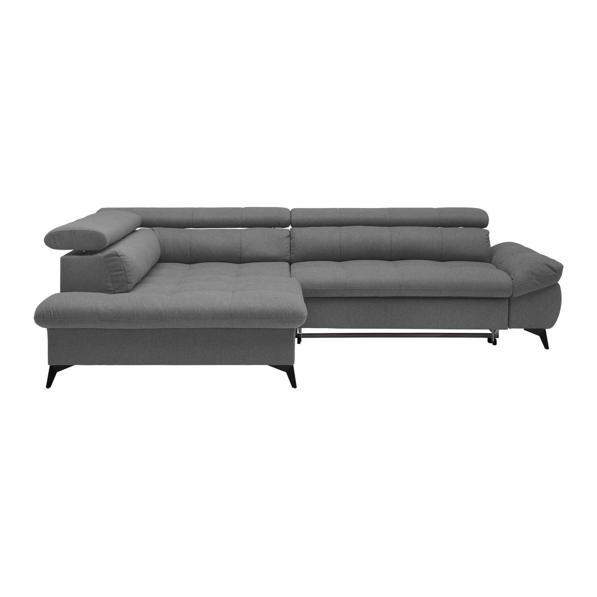 Wohnlandschaft Alberto Anthrazit - Anthrazit/Schwarz, MODERN, Textil/Metall (296/78/201cm) - Mömax