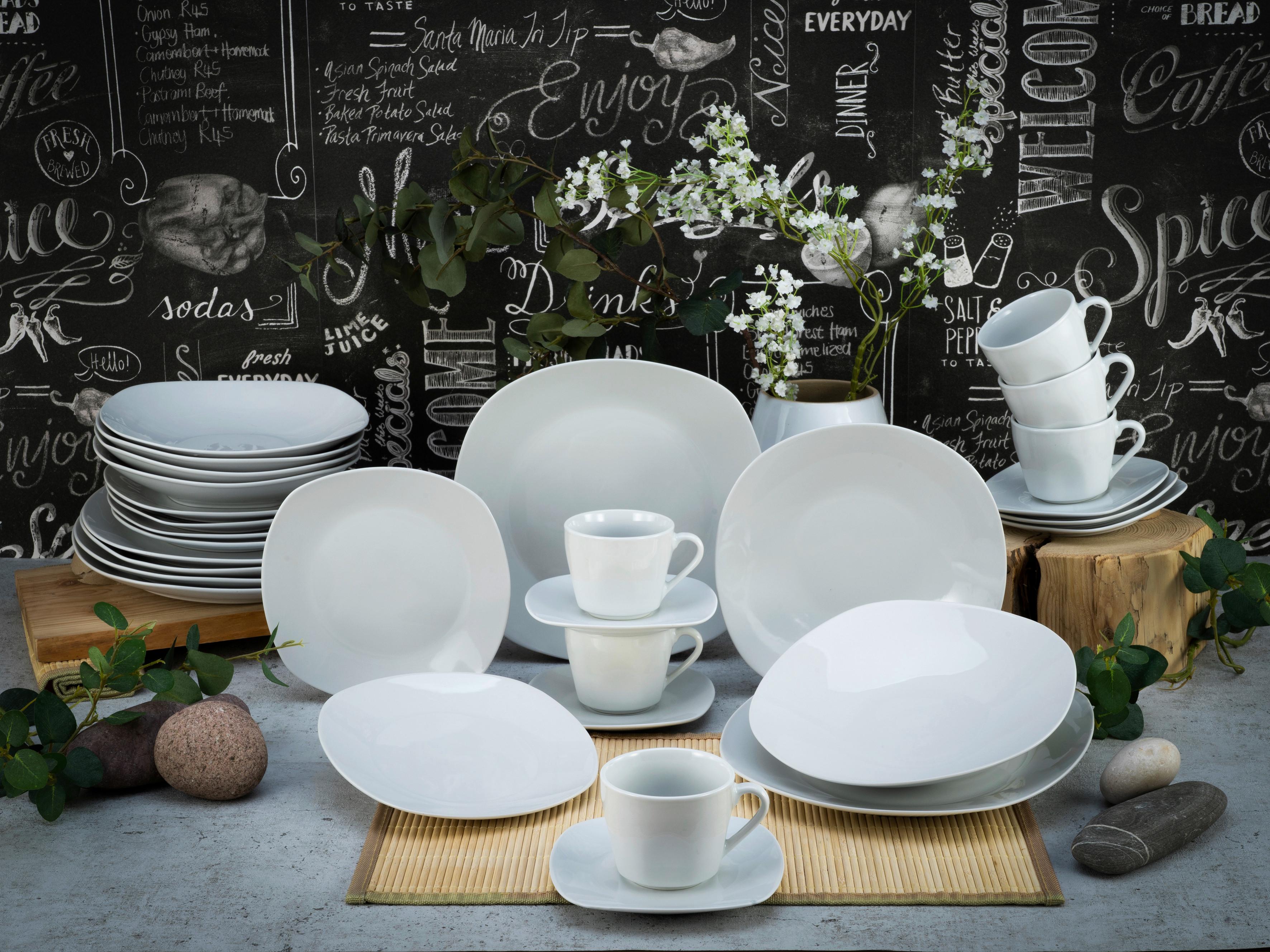 Kombinirani Servis Square, 30-Delni - bela, Basics, keramika - Creatable