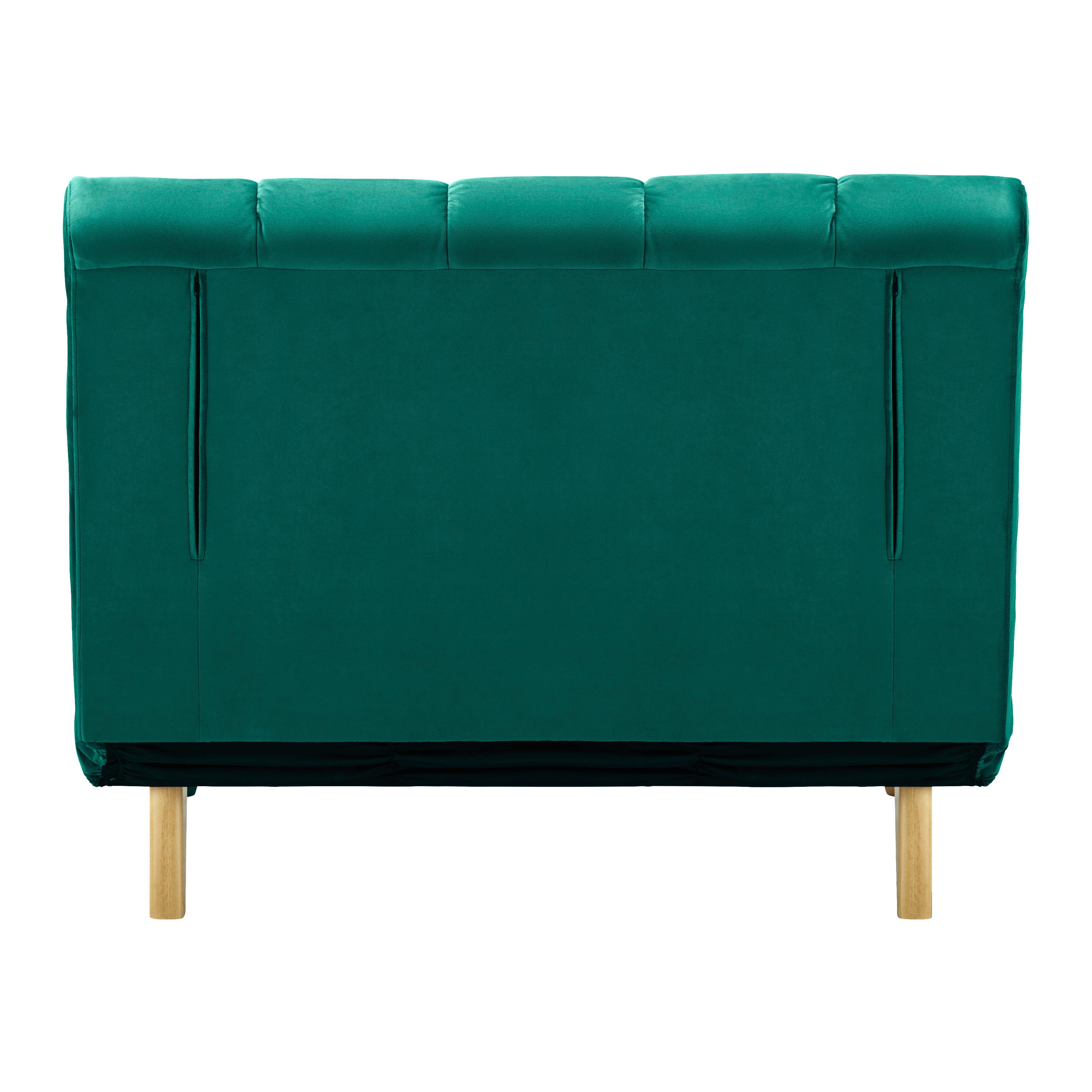 BÄDDFÅTÖLJ LEVIN - grön/naturfärgad, Modern, trä/textil (103/94/82cm) - Bessagi Home