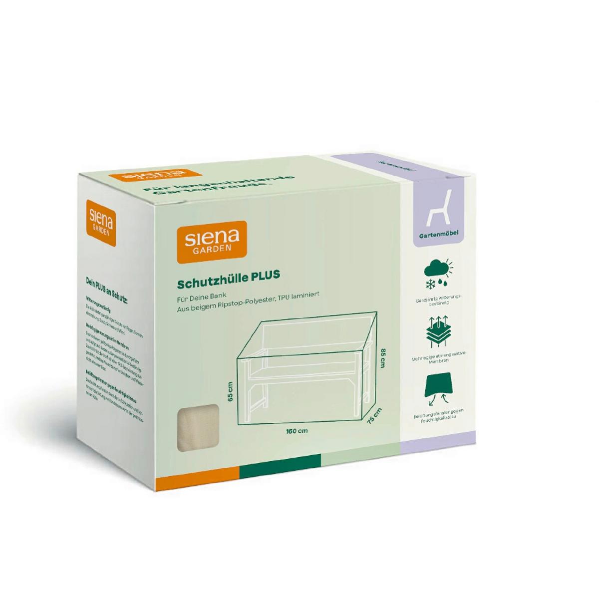 SCHUTZHÜLLE PLUS BANKHÜLLE - Beige, MODERN, Kunststoff (75/85/160cm) - Siena Garden