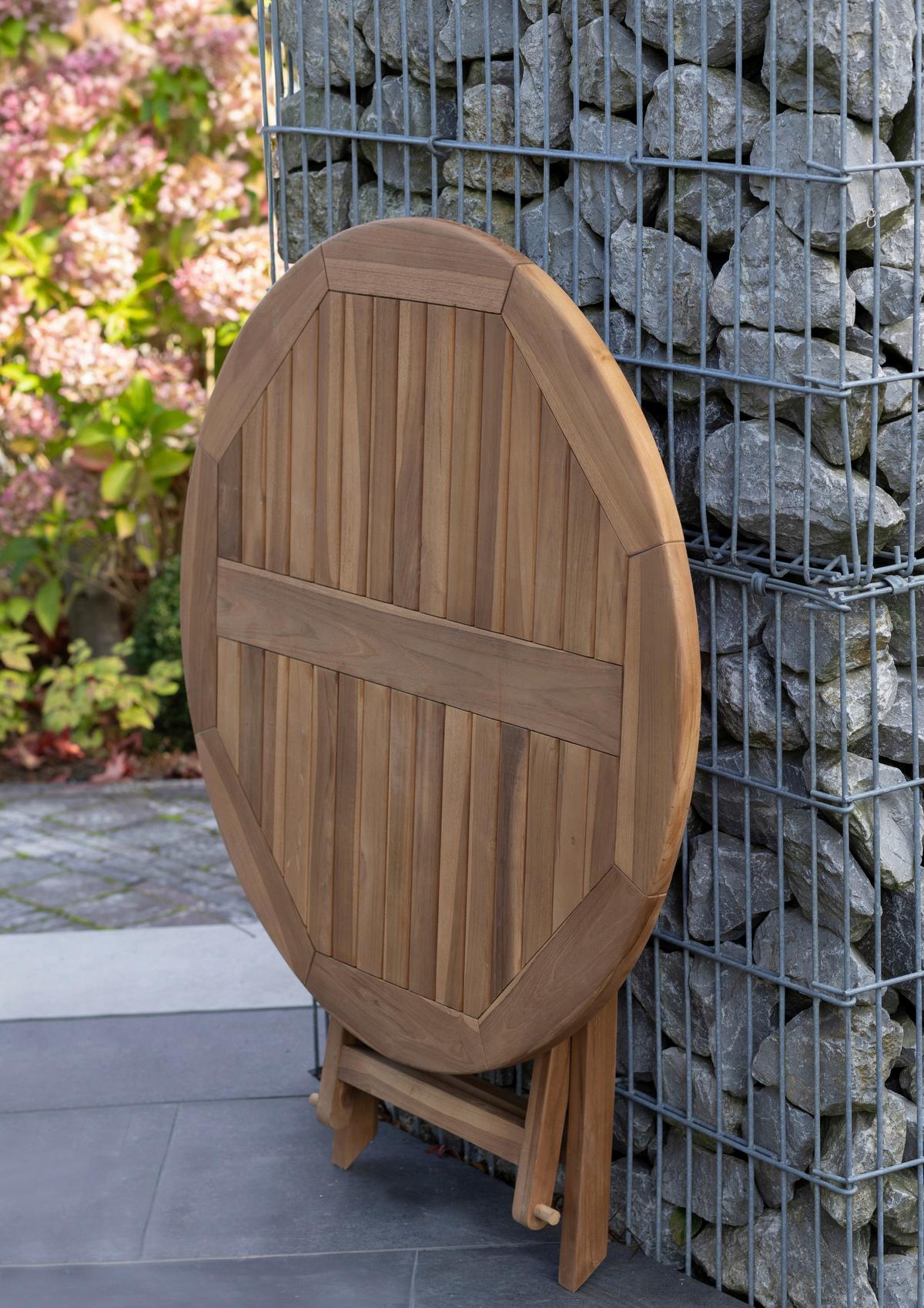 Gartentisch Woodie Teak klappbar - Teakfarben, Basics, Holz (90/75cm) - Gardenson