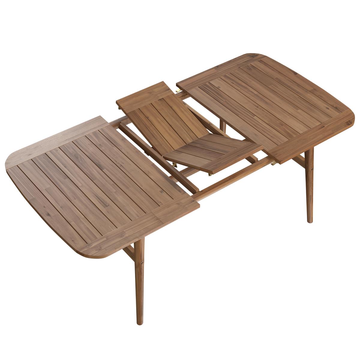 Vrtna Miza Nicola, Barva Oreha, 160-200x90 - barva oreha, Moderno, les (160-200/100/76cm) - Bessagi Garden