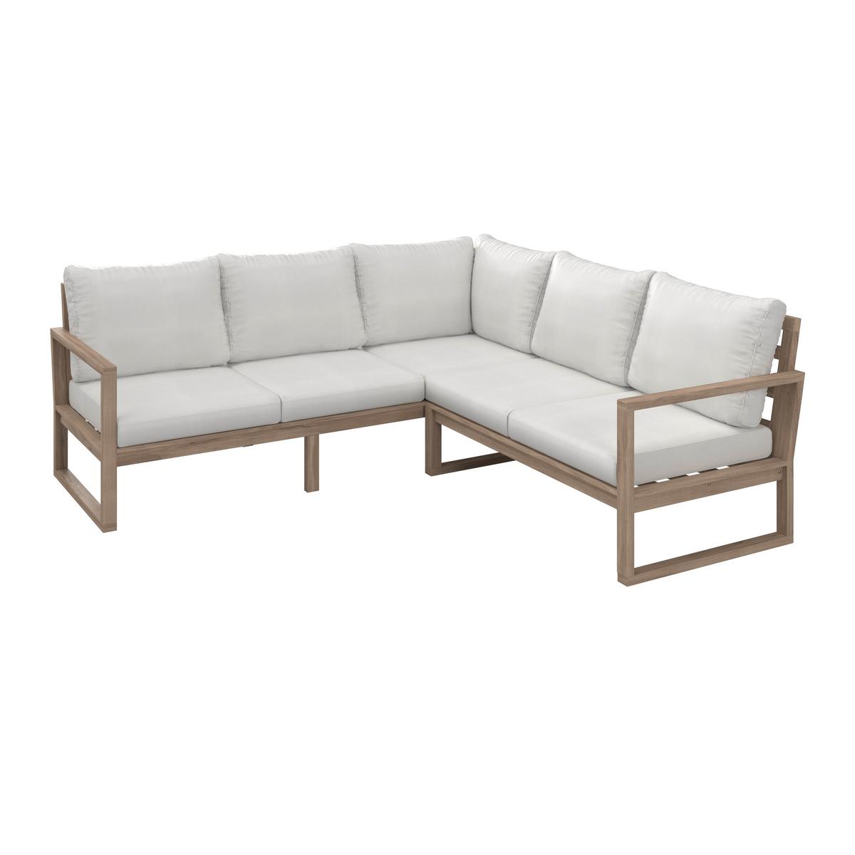 Dining-Loungeset Anouk Creme Holz/Outdoorstoff - Creme/Grauweiß, MODERN, Holz/Textil (194/67/71cm) - Bessagi Garden