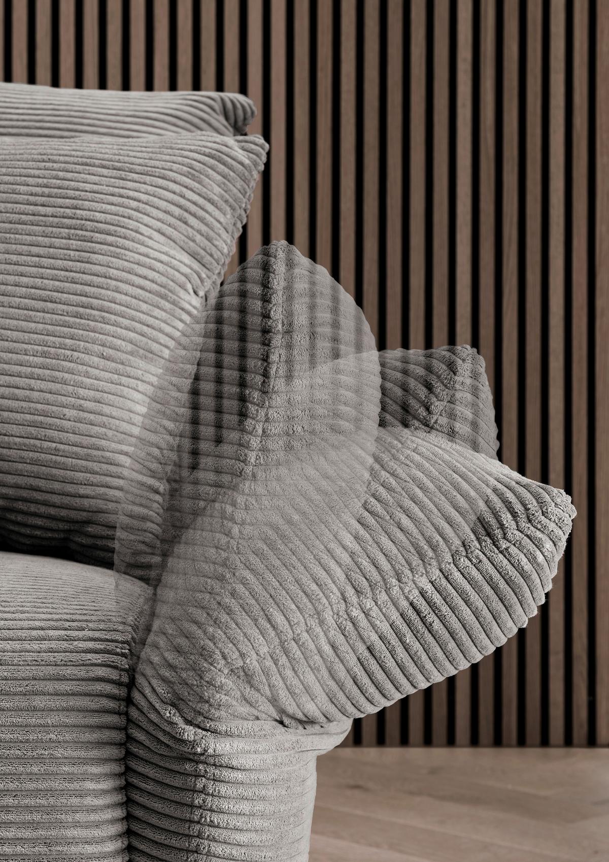 Sedežna Garnitura Vanilla, Sivorjava - črna/sivorjava, Design, kovina/tekstil (178/264-302cm) - Modern Living