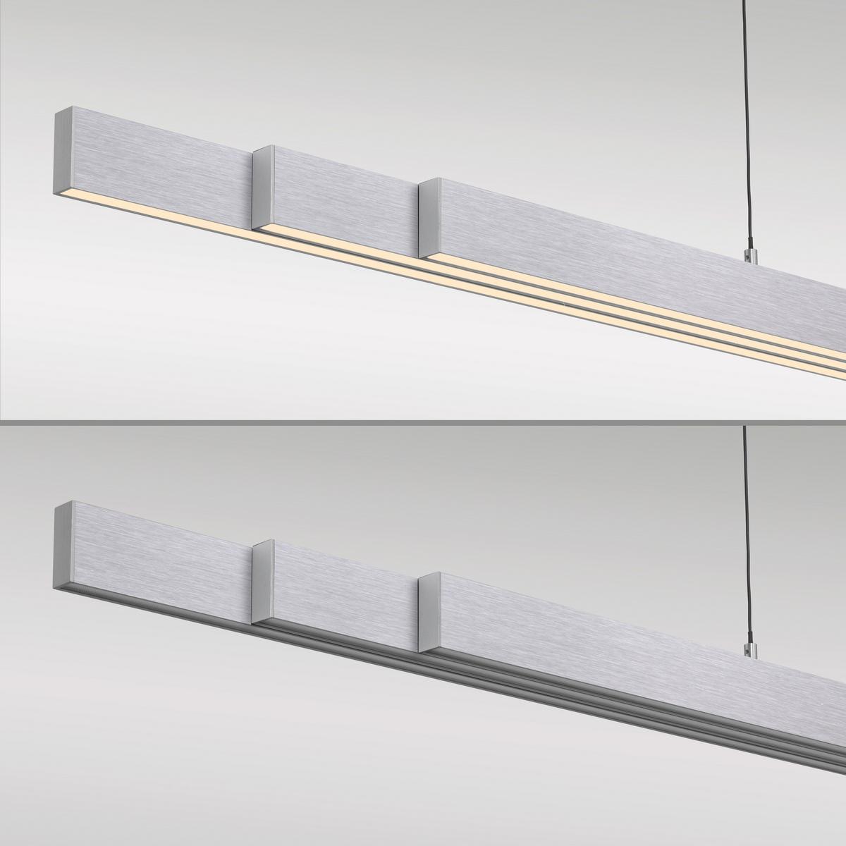 LAMPA WISZĄCA LED 2598-95 ADRIANA - kolor aluminiowy, Design, tworzywo sztuczne/metal (179/55/150cm) - Paul Neuhaus