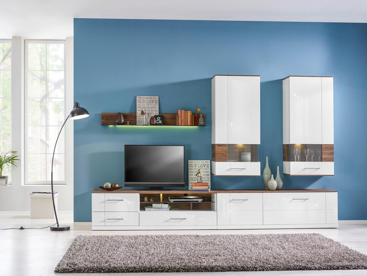 Hängeelement in Weiß Hochglanz - Weiß, MODERN, Holz (60/133/37cm) - Premium Living