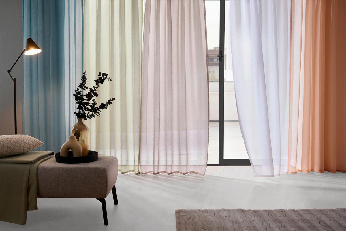 ZASŁONA GOTOWA DOLLY - kolor piaskowy, Basics, tkanina (140/245cm) - Boxxx