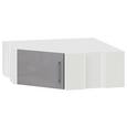 Aufsatzschrank Grau Hochglanz/Weiß - Edelstahlfarben/Grau, MODERN, Holzwerkstoff/Metall (93/93cm) - Modern Living