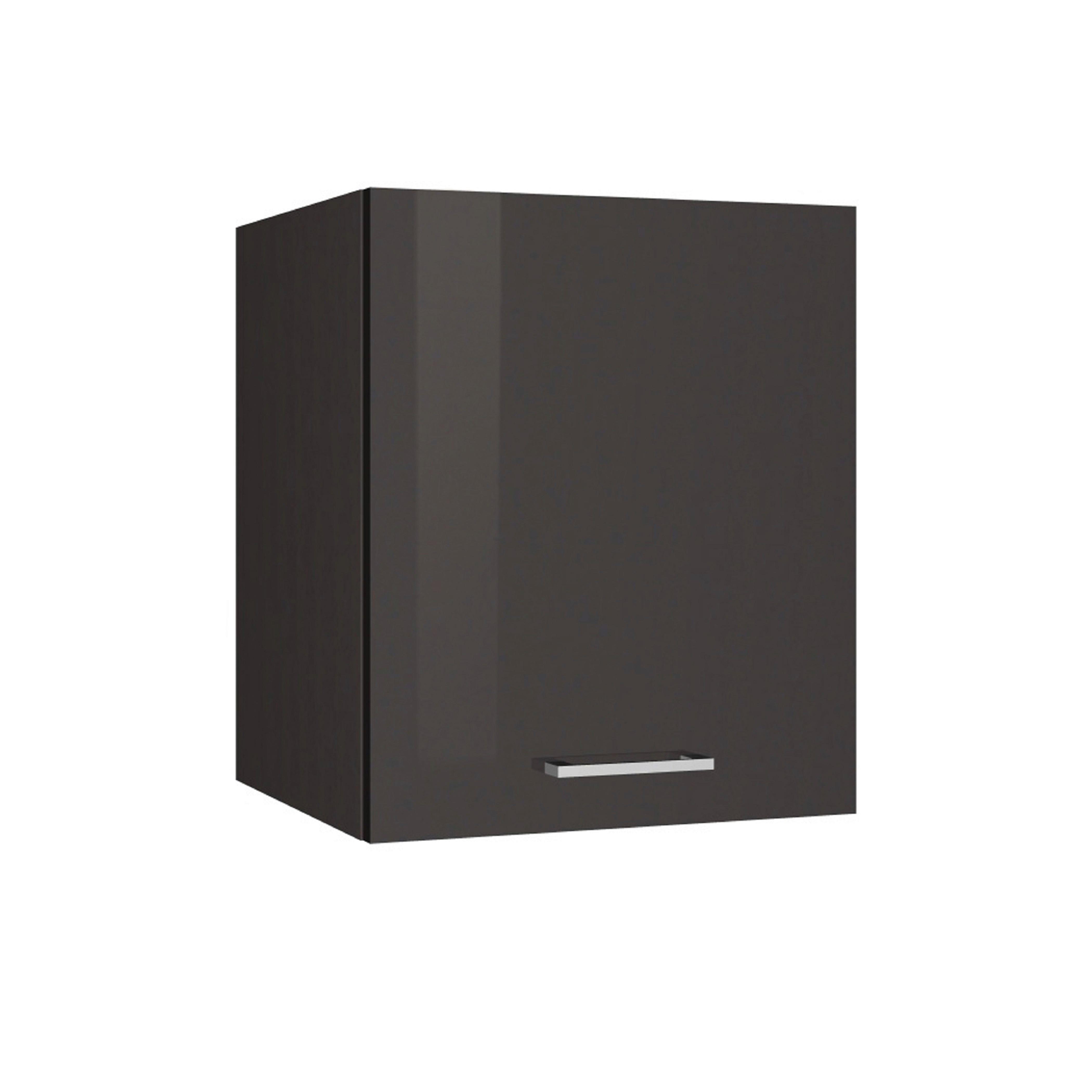 Küchenoberschrank Mailand Graphitfarben - Silberfarben/Graphitfarben, MODERN, Holzwerkstoff/Metall (50/57/34cm) - Held