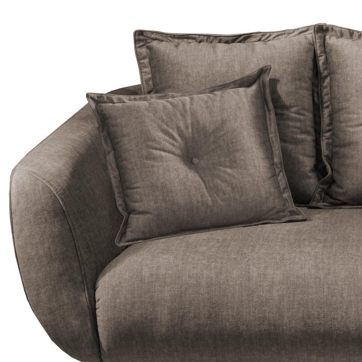 2,5-Sitzer-Sofa Baggio Braun Velours - Schwarz/Braun, MODERN, Holz/Textil (196/94/103cm) - Livetastic