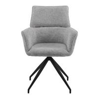 Armlehnstuhl Paolo Grau Webstoff Drehbar Gepolstert - Schwarz/Grau, MODERN, Holz/Textil (57/89/62cm) - Bessagi Home