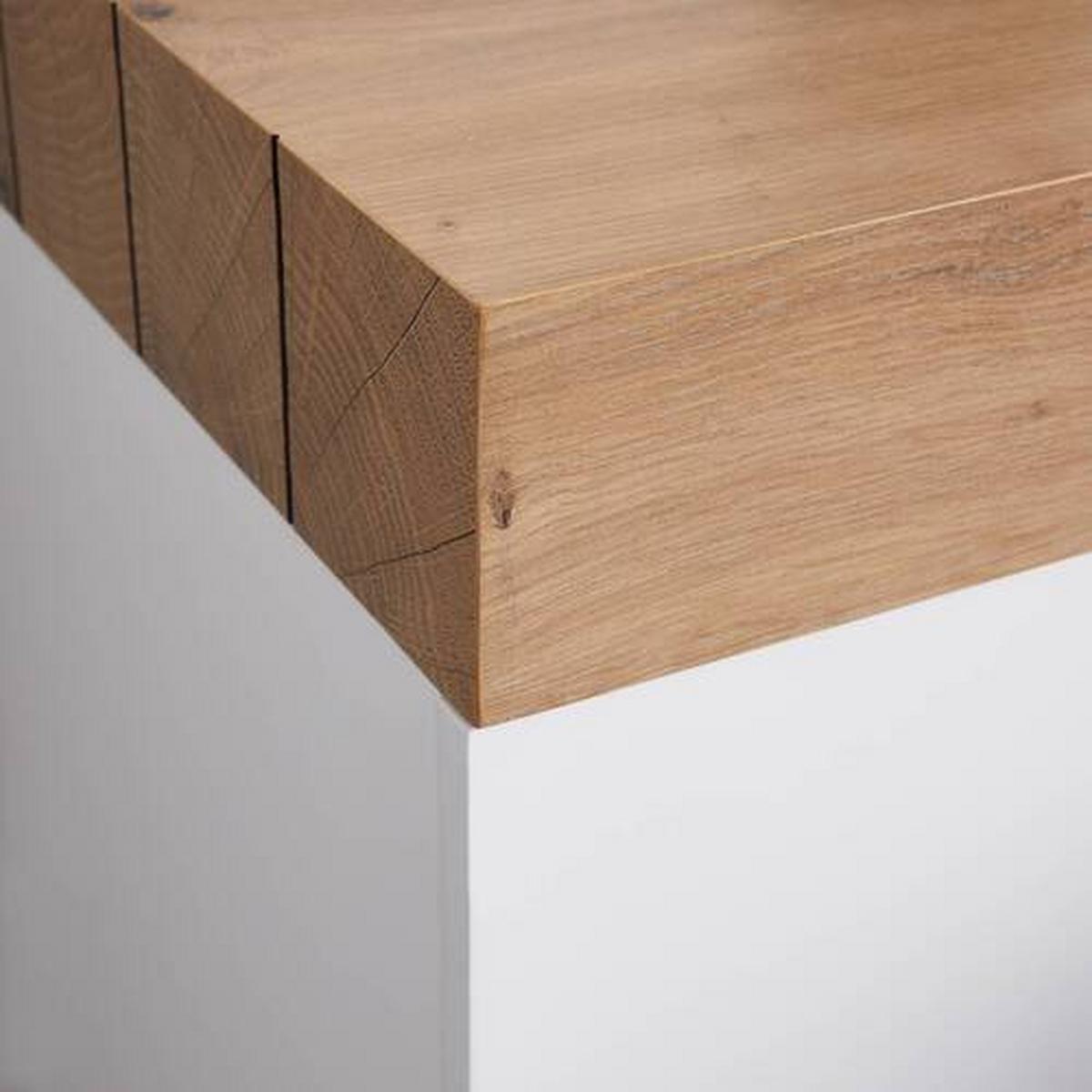 Komoda Cara, Bela, Hrast - barve hrasta/bela, Moderno (160/76/40cm) - Bessagi Home