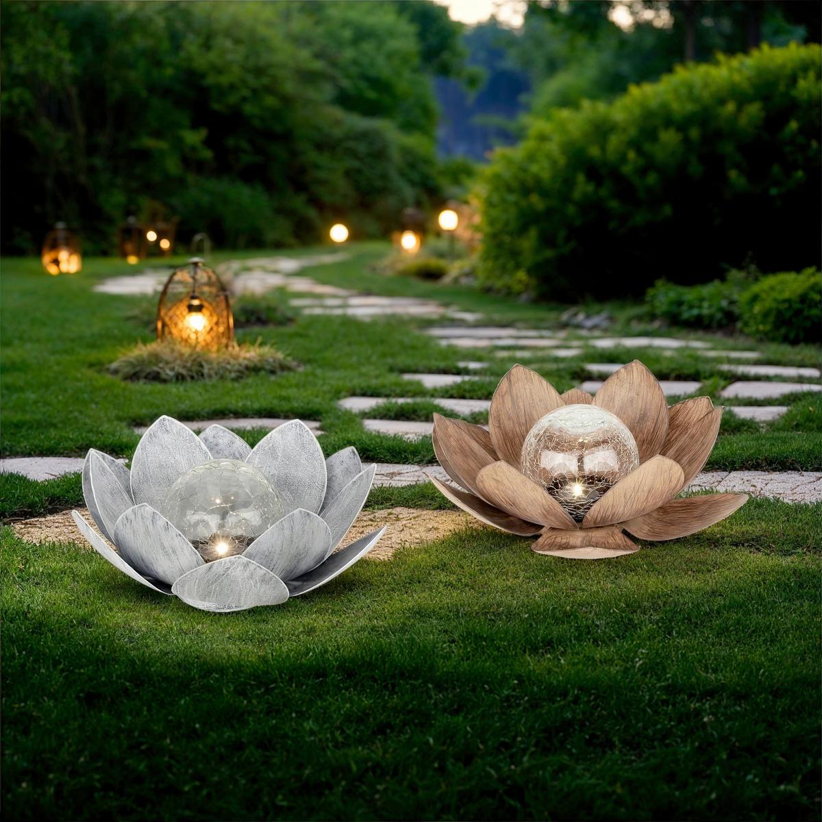 LAMPA SOLARNA HONOLULU - niebieski, Basics, metal/szkło (25/10cm) - Ambia Garden