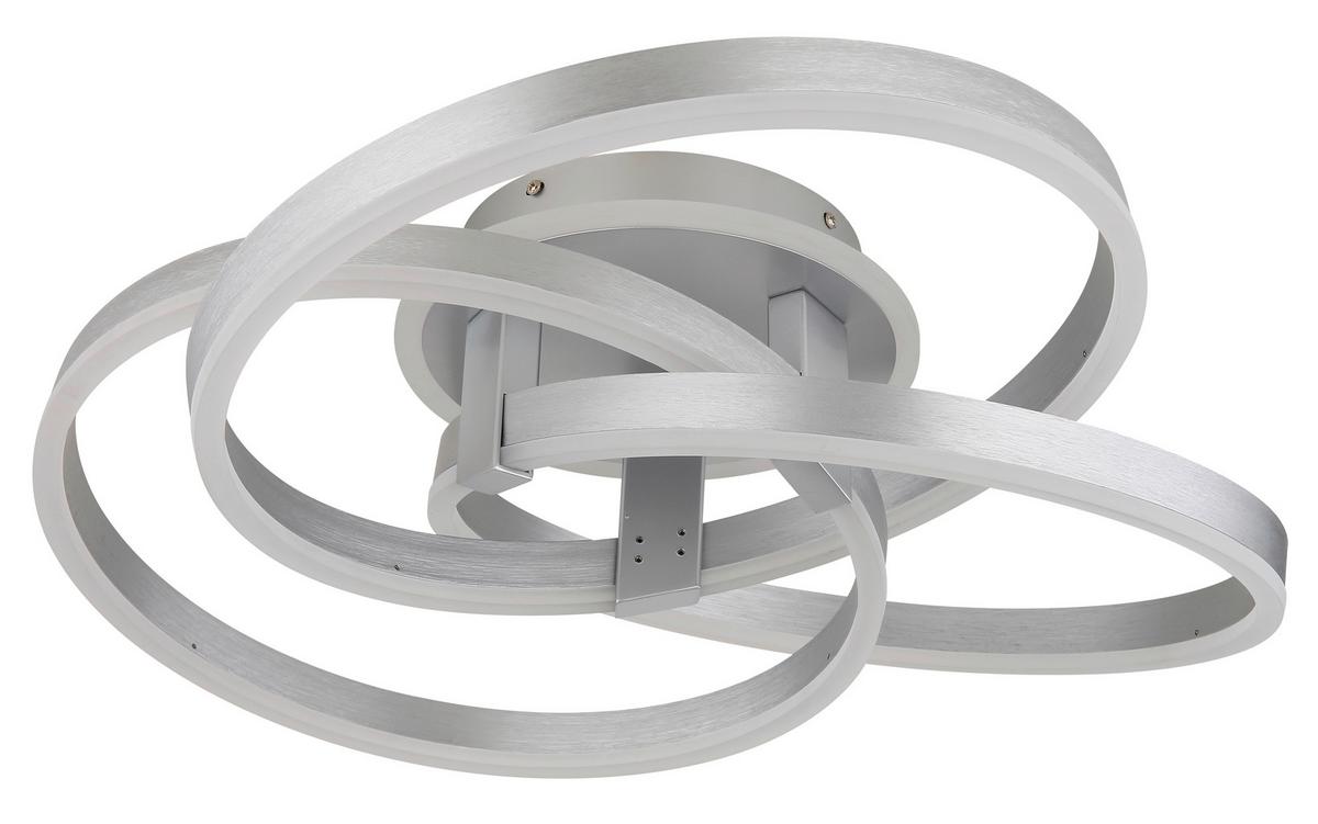 Stropna Led-svetilka Herwig, S Sijalko - siva/opal, Design, kovina/umetna masa (60/57,5/20cm)