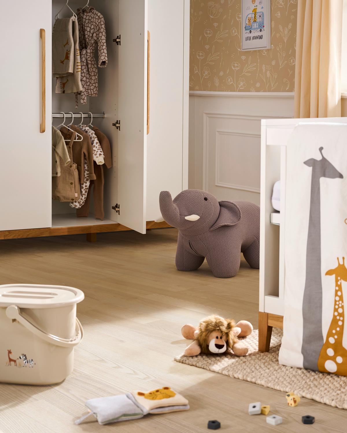 KOSZ NA PIELUCHY WINDELEIMER - taupe, Basics, tworzywo sztuczne (36,5/32/28cm) - Bebe Jou